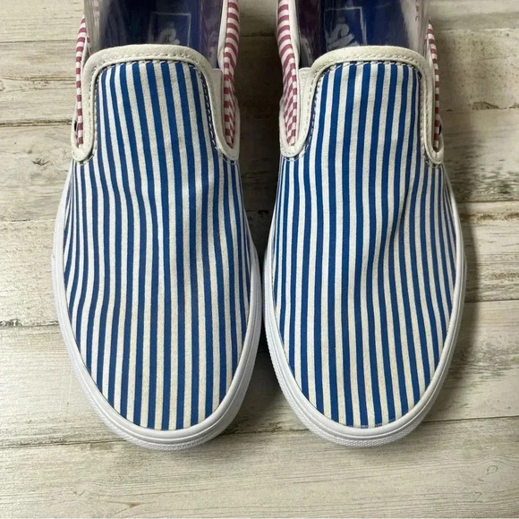 Vans Classic Slip-On Deck Club Mix Stripes Skateboarding sneakers women's 8.5 - Picture 7 of 13